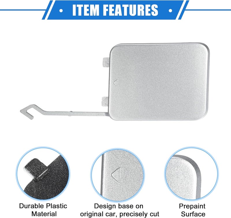 VekAuto Tow Hook Eye Hole Cover Cap Compatible for Mercedes-Benz W211 E-Class E280 E320 E350 E550 E500 E55 2002-2008, Durable Plastic Silver Tone Rear Right - Image 4